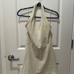 Wilfred Cream Backless Halter Dress